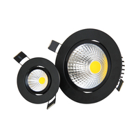 Spot LED COB encastré rotatif noir pour maisons, salles d'exposition, musées, hôtels