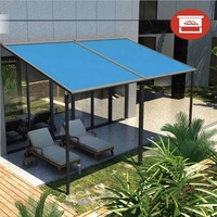 Minuterie automatique Capteur de vent et soleil Pergola rétractable en alliage d'aluminium Auvent de luxe pour patio avec revêtement télécommandé