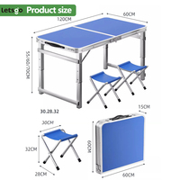 Ensemble de table et de chaises en aluminium pliantes portables Table d'affichage légère extérieure du vendeur pour stand de marché et de rue