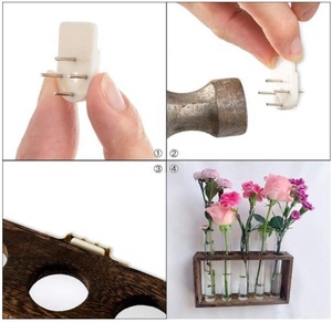 Support mural en bois pour plantes suspendues, station <span class=keywords><strong>de</strong></span> propagation en verre, vase en tube à essai, <span class=keywords><strong>pot</strong></span> <span class=keywords><strong>de</strong></span> fleurs écologique pour jardin - Product Image 5