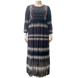 En çok satan çift katmanlı şifon çiçek baskı Sarees son Abaya tasarımlar Abaya 2022 İslam giyim en çok satan muson - Product Image 3