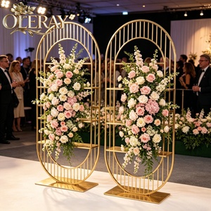 Arche circulaire en métal de <span class=keywords><strong>9</strong></span>,5 pieds, grande taille, pour décoration de toile de fond de mariage, anniversaire, fête, avec fleurs artificielles - Product Image 3