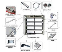 Porte de garage en verre trempé à double isolation thermique Fournisseur direct d'usine Porte de garage en verre