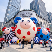 Model Domba Kartun Tiup PVC Kustom dengan Ukuran Sesuai Pesanan untuk Penggunaan Acara Balon Hewan Berlisensi IP di Pusat Perbelanjaan