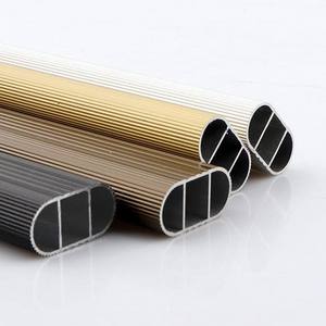 ไม้แขวนผ้าสองรูอลูมิเนียมเสริมแรงติดด้วยตนเองสีเงิน-ขาวตู้สไตล์แชมเปญแบบเงียบ - Product Image 2