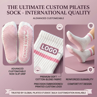 Chaussettes de Pilates personnalisées avec logo, antidérapantes, pour femmes, chaussettes de yoga à picots, en coton premium, antidérapantes, pour le sport et la remise en forme, pour la salle de sport