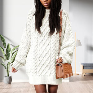 Suéter Casual de Manga Larga con Cuello Alto y Color Sólido para Mujer, Precio al por Mayor, Moda - Product Image 2