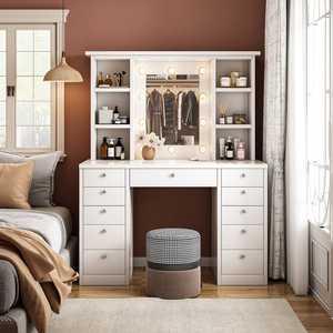 Mirror Small Design Girl Luxury Chair Makeup <strong>Dressing</strong> <strong>Table</strong> for Bedroom, <strong>Dressing</strong> <strong>Table</strong> With Led Mirror and Drawer - Product Image 2