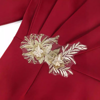 Robes de soirée à volants pour femmes à manches longues OuYaan brodées