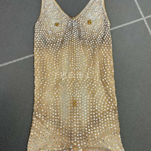 Robe de danse de scène pour femmes Novance avec strass, 100% polyester, maille pour spectacles de fête pour adultes - Product Image 6