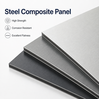 Panneau composite sandwich en acier prélaqué avec revêtement FEVE, prix usine, pour façade de bâtiment commercial