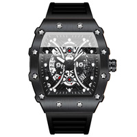 BINBOND 8766 Jam Tangan Mewah Richard Hollow Kustom Diameter 42mm Grosir Jam Tangan Sport untuk Pria Montre Homme