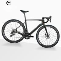 Sepeda Jalan Raya Full Cable SHIMA-NO R9270 Di2 24 Speed Elektronik Hidrolik Disc Brisk390 SGR Wave Carbon Fiber Wheel 700x28C 7.7KG