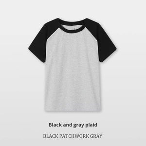 Camiseta de Verano para <span class=keywords><strong>Mujer</strong></span>, 230G, Casual, Raglán, con Bloques de Color, Elástica, de Hilo Spandex, Manga Corta, Corte Holgado - Product Image 6