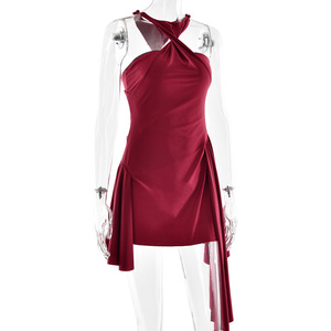 Nouvelle Robe Mini Sexy Sans Manches Halter Style Européen et Américain 2026 – Tendance Estivale, Dos Nu, Coupe Ajustée pour Femme - Product Image 3