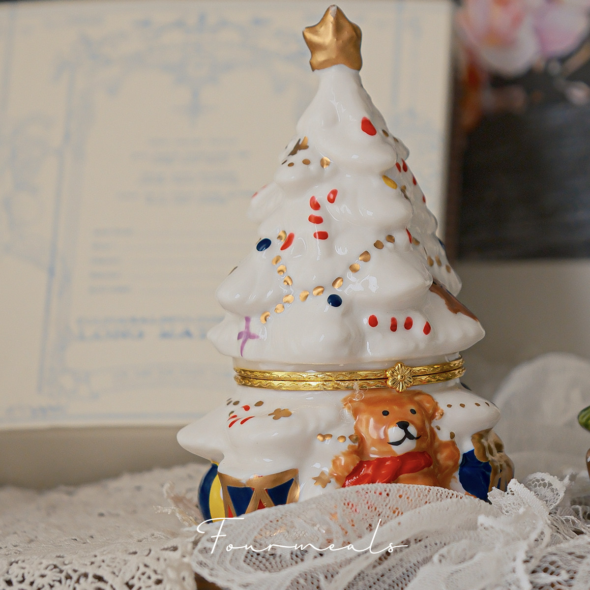 Sapin de Noël blanc litchi