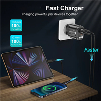 Chargeur rapide 58W 3 ports PD USB QC 3.0, double adaptateur secteur USB C 20W SCP OTP