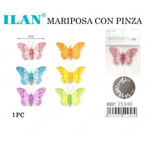 Fermaglio per capelli a forma di farfalla Ilan da 8 cm, accessorio per acconciature da sposa - Product Image 3