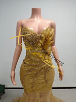 Robes de soirée longues Ocstrade, personnalisées, scintillantes, en maille à paillettes, transparentes, avec appliques 3D dorées, strass et cristaux, pour bal de promo