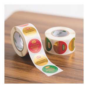 Pas cher prix rond noir et or feuille jolies choses à l'intérieur autocollant - Product Image 4