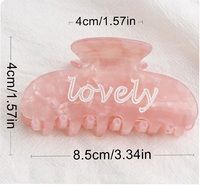 Pince à cheveux en plastique gravée avec le mot « Summer Lovely Sweet Pretty Lucky Gift », 8,5 cm, collection saisonnière, mois de avril, vendredi
