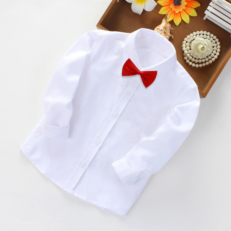 White = long sleeve [red bow tie]]