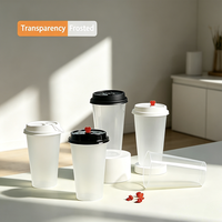 Gobelets en PP transparents biodégradables et écologiques, jetables, avec couvercles, 12oz, 16oz, 18oz, personnalisables avec logo, prix usine de gros
