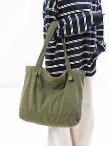 2026 New Arrival JapaneseStyle Ladies' Single Shoulder <b>Canvas</b> <b>Bags</b> <b>Large</b> Capacity Tote <b>Bags</b> Casual Solid Color Handbags - Product Image 4