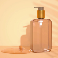 Emballage de luxe personnalisé de soins personnels carré 300 ml bouteille de shampoing pour le visage bouteille en plastique PET Transparent bouteille de pompe de Lotion pour le corps