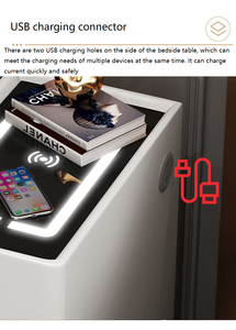 Mesita de noche con control táctil led <span class=keywords><strong>digital</strong></span> inteligente para dormitorio, hotel, venta directa de fábrica - Product Image 2