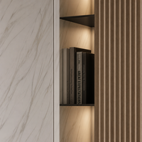 Meuble d'entrée moderne de luxe écologique réglable, console de hall minimaliste italienne avec éclairage LED, séparateur de pièce modulaire