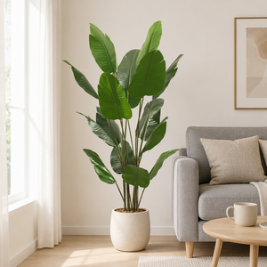 Pianta Artificiale di Uccello del <span class=keywords><strong>Paradiso</strong></span> all'Ingrosso Personalizzata OEM ODM da Produttore con 20 Anni di Esperienza Certificato GRS BSCI Fogliame Tropicale Finto - Product Image 1