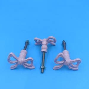 Pink Bow Cabinet Handles French Style <b>Plastic</b> Novelty Shape Drawer <b>Wardrobe</b> Door Knobs - Product Image 3