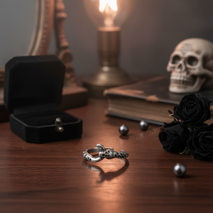 Vendita calda da donna anelli di moda di tendenza cuore farfalla teschio in lega di strass carino Punk stile Vintage taglio ovale all'ingrosso - Product Image 3