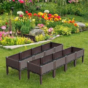 Jardinera elevada Db de 2x160 cm, caja de plástico con patas para cultivar verduras en el jardín. - Product Image 5