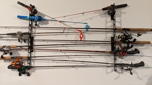 Supports de canne à pêche <span class=keywords><strong>en</strong></span> acier mur ou plafond canne à pêche/support de poteau crochet de stockage cannes à pêche fixées au mur - Product Image 6