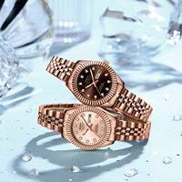 NIBOSI 2697 Montre de Couple Lumineuse avec Calendrier Étanche, Montres-Bracelets pour Hommes et Femmes
