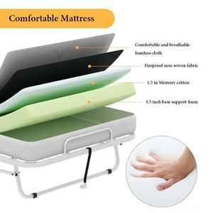 Профессиональная складная металлическая кровать с мягким матрасом для дома, спальни, отеля, больницы – портативная, компактная, складная кровать - Product Image 3