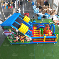 WINSUN - Tobogán Inflable Grande para Patio de Juegos, Castillo Inflable Comercial para Exteriores, Castillo de Brinco con Temática de Animales para Niños de 100-500 kg