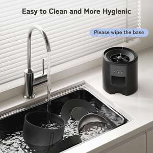 Comedero Automático para Perros y Gatos de Doble Banda 2cm Food & 5G 2.4G, Dispensador con Fuente de Carga, Cuencos de Plástico y Acero Inoxidable en Forma de Botella - Product Image 4