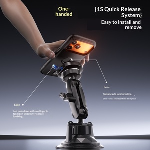 Support de téléphone pour moto Kewig IP66 étanche en alliage d'aluminium CNC, anti-vibration, rotation à 720°, support magnétique <span class=keywords><strong>Quad</strong></span> Lock - Product Image 5