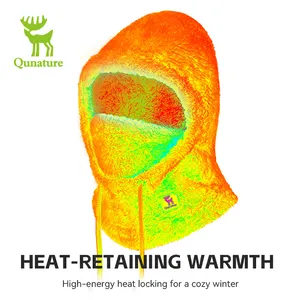 Qunature ấm lông cừu Balaclava Windproof Mũ bảo hiểm phong cách trượt tuyết mặt nạ lạnh thời tiết mặt nạ mui xe ấm hơn mùa đông thể thao cap