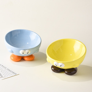 ชามเซรามิกสำหรับสัตว์เลี้ยง ดีไซน์ปากเฉียง น่ารัก มีเอกลักษณ์เฉพาะตัว พร้อมขาตั้งสูง สำหรับสุนัขและแมว - Product Image 4