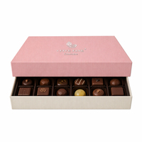 Boîtes à chocolat de luxe faites à la main avec séparateurs, logo personnalisé, plateau transparent violet pour emballage de pralines, barres chocolatées, aliments pour bébés