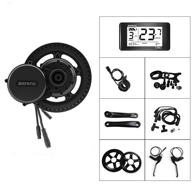 Bafang 36V 48V 250W 750W Mid Drive Motor 8fun C961 500C Bicycle Electric EBike Conversion Kit Powerful Central E-Bike Engine