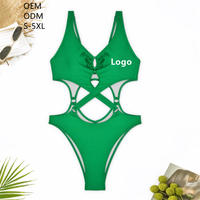 Maillot de bain monokini femme sexy à découpes et bretelles croisées, une pièce évidée, pour commande en gros, tenue de festival/rave, personnalisé 2027 Swim