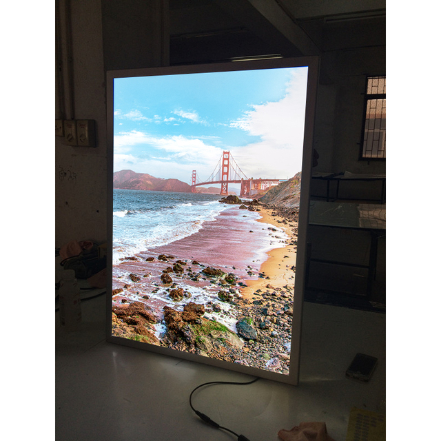 Junlon LED Backlit Light Box Ultra-Thin Rectangle Display with round Corner Durable Aluminum Frame