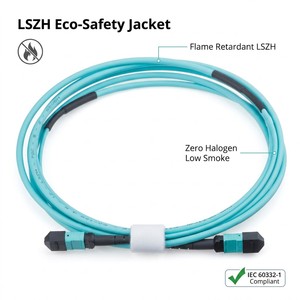 Cable de Conexión de Alta Densidad MPO a LC, OS2 OM3 OM4, 12 Fibras, LSZH, para Centro de Datos - Product Image 4