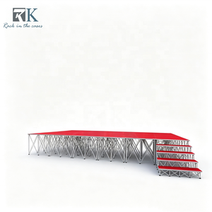 Sistema de Equipamiento para Escenarios Rojos, Plataforma de Escenario de Aluminio de Alta Calidad, Kit de Escenario Modular con Escalera para Conciertos - Product Image 1