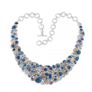 Superventas K2 Jasper Rare Pear Cut Bisel Ajuste Piedra preciosa natural 925 Collar de plata esterlina sólida Joyería hecha a mano 16-18" - Product Image 1